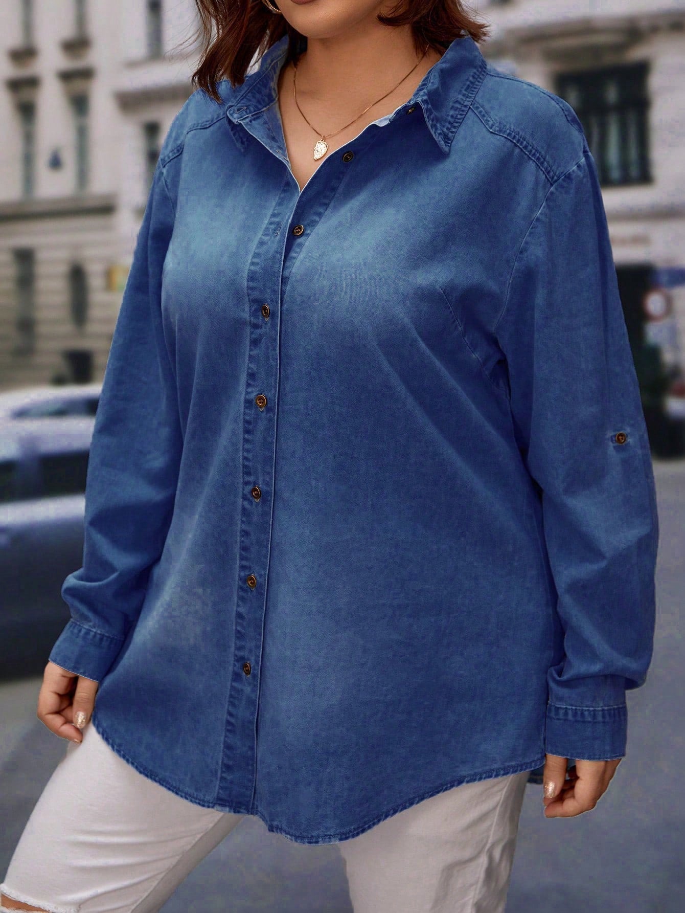 Blusa Jeans Jannine Plus Size