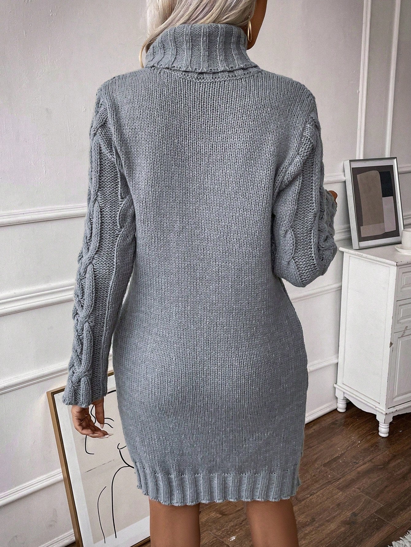 Vestido De Tricô Beatriz Gola Alta