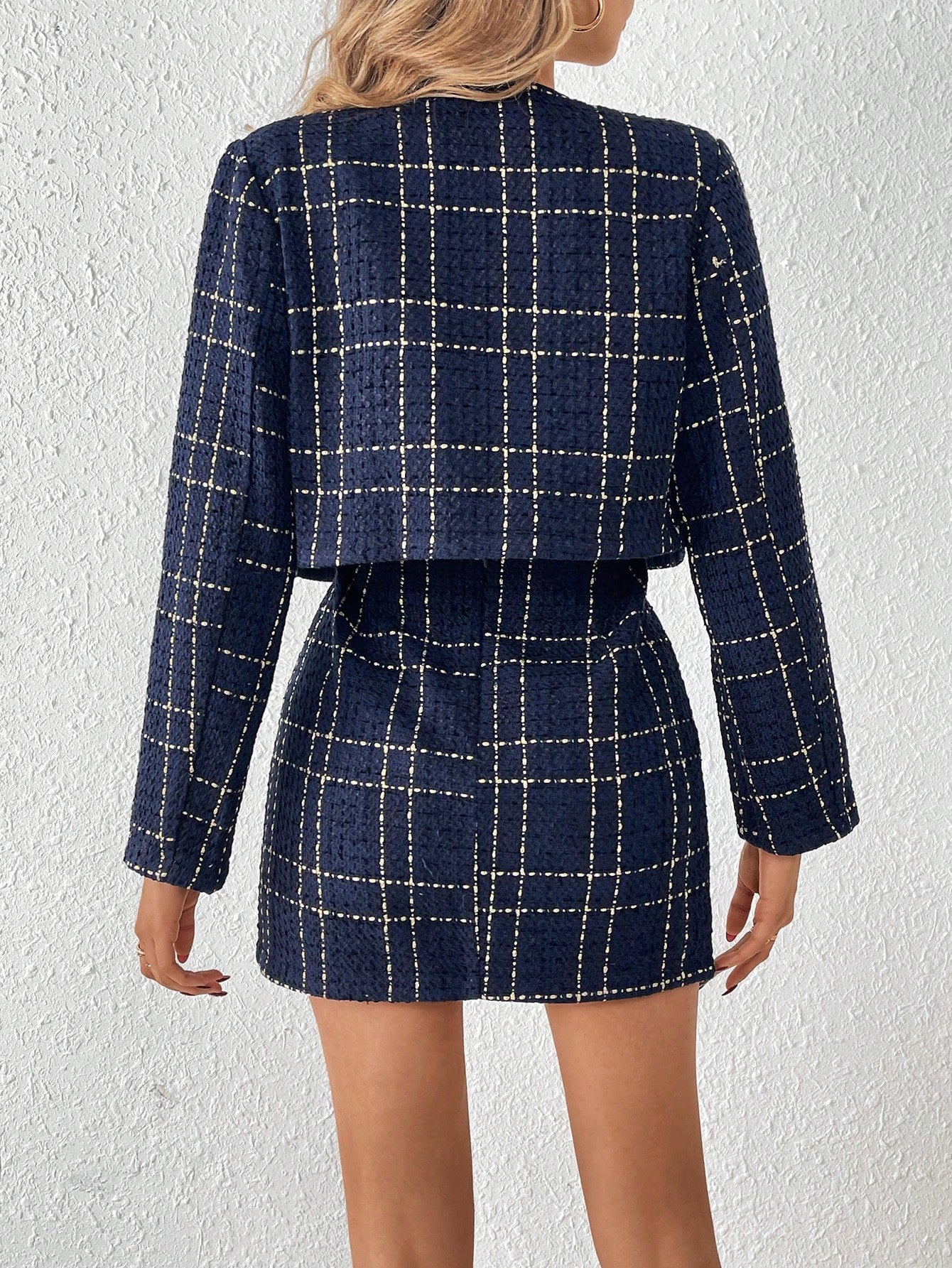 Conjunto Isabel Jaqueta E Saia Xadrez
