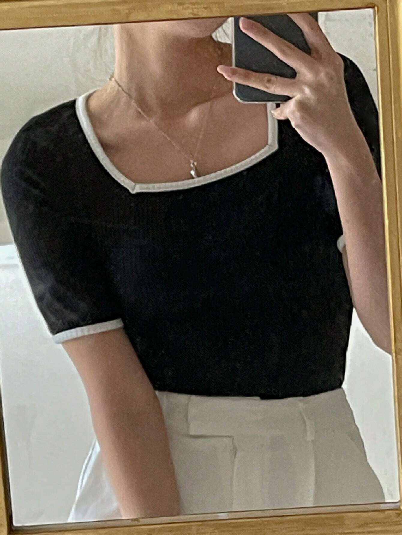 Blusa Daice Com Acabamento Em Contraste - Tiffani Moda Feminina