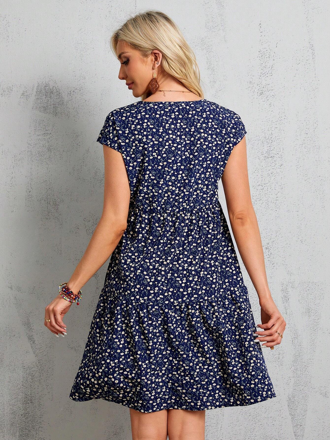 Vestido Bata floral Londres - Tiffani Moda Feminina