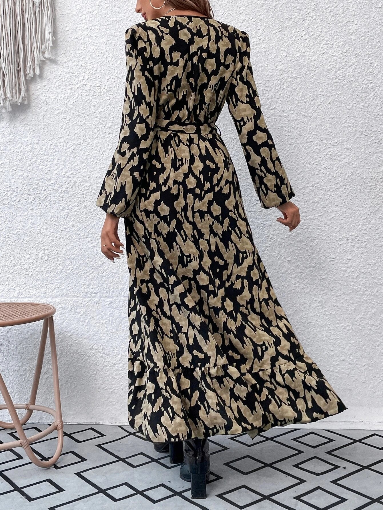 Vestido Clasic Com Cinto Manga Longa - Tiffani Moda Feminina