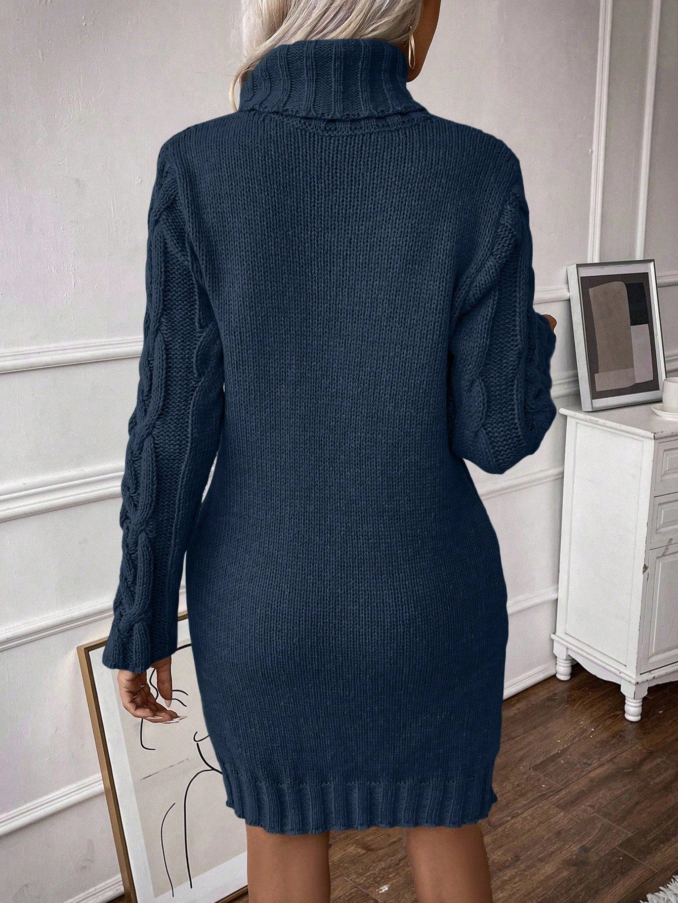 Vestido De Tricô Beatriz Gola Alta