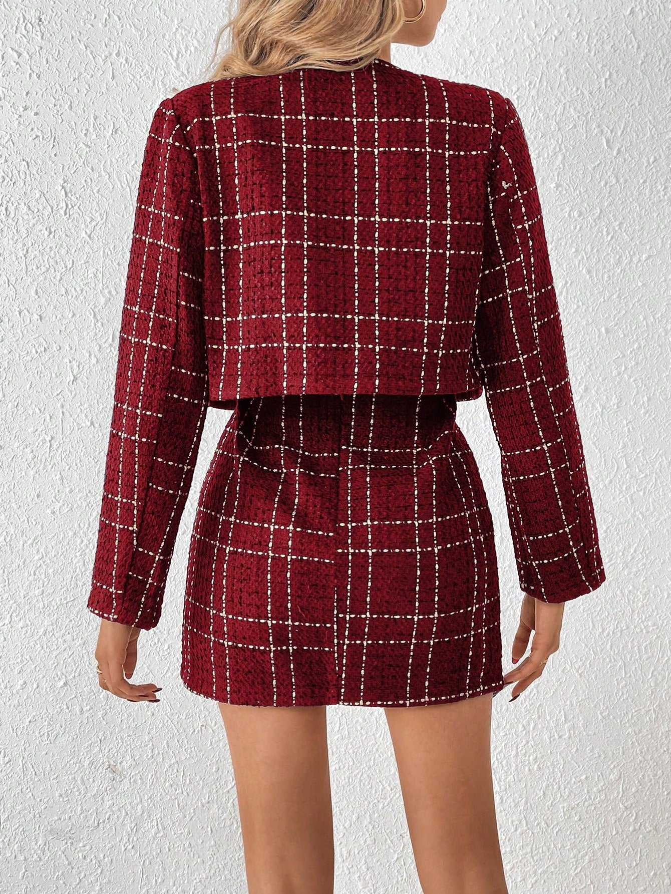 Conjunto Isabel Jaqueta E Saia Xadrez