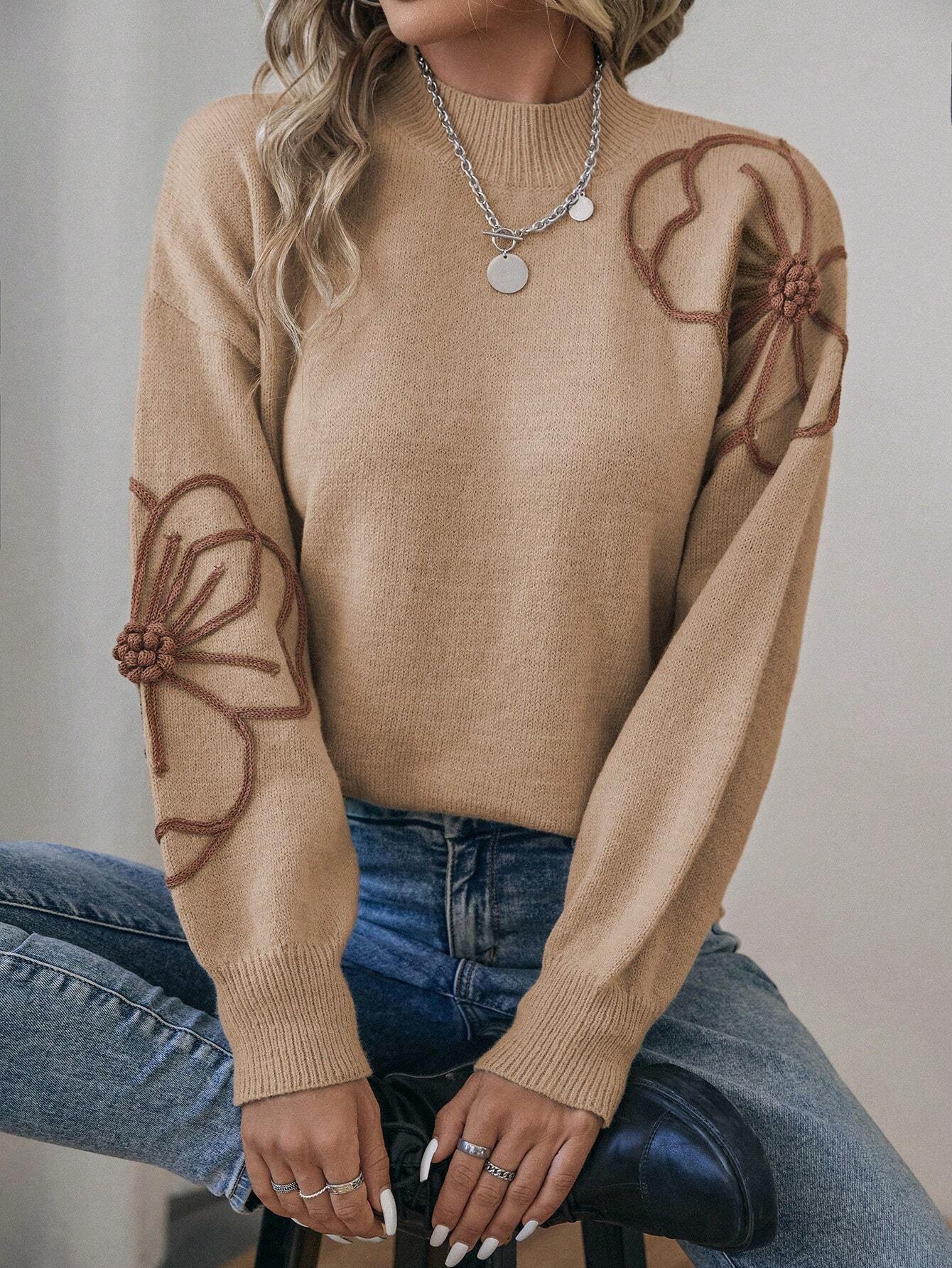 Suéter Luna Estampa Floral Ombro Caído - Tiffani Moda Feminina