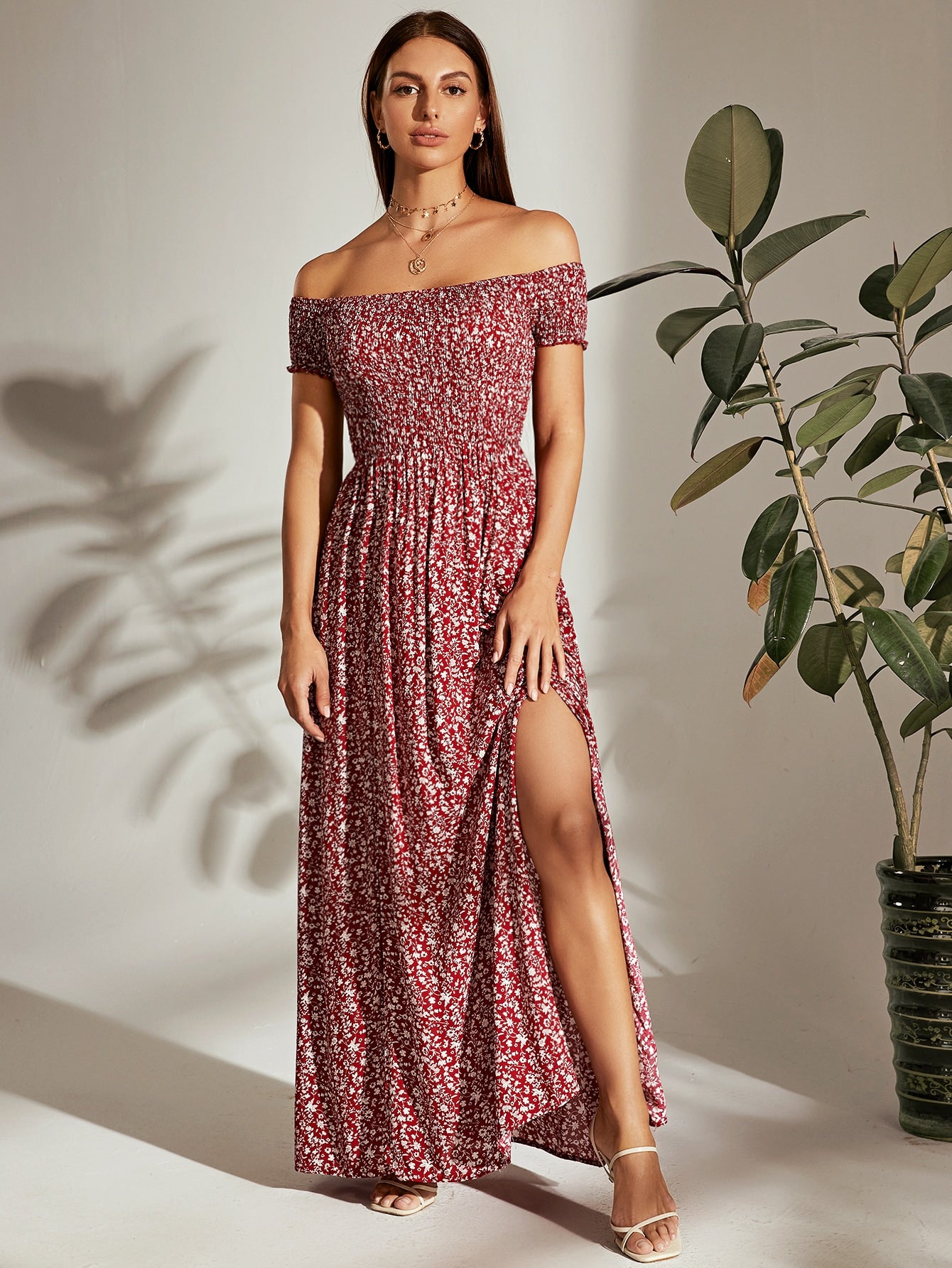 Vestido Lexa Floral Abertura Lateral