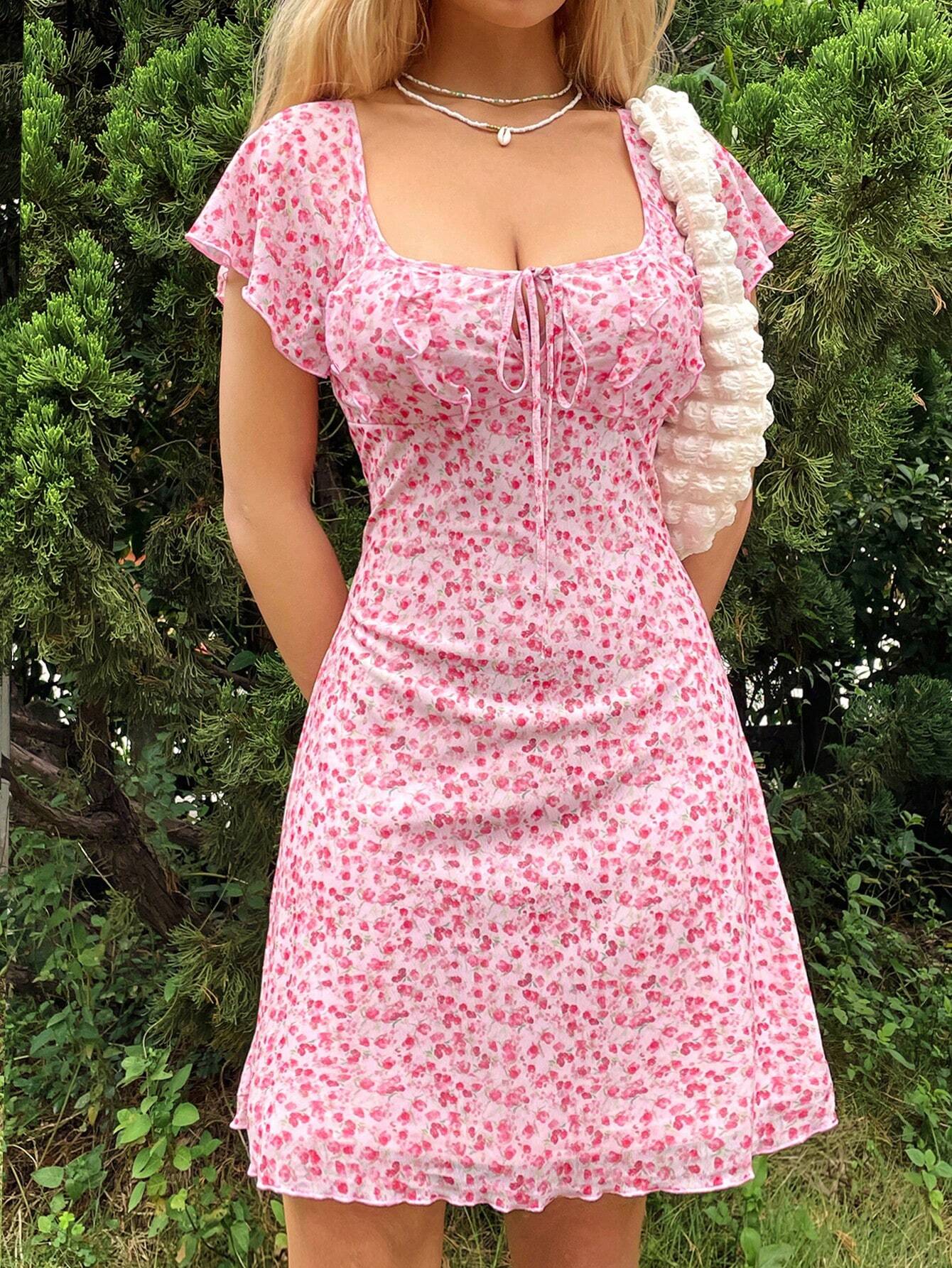 Vestido Paris Floral babado - Tiffani Moda Feminina