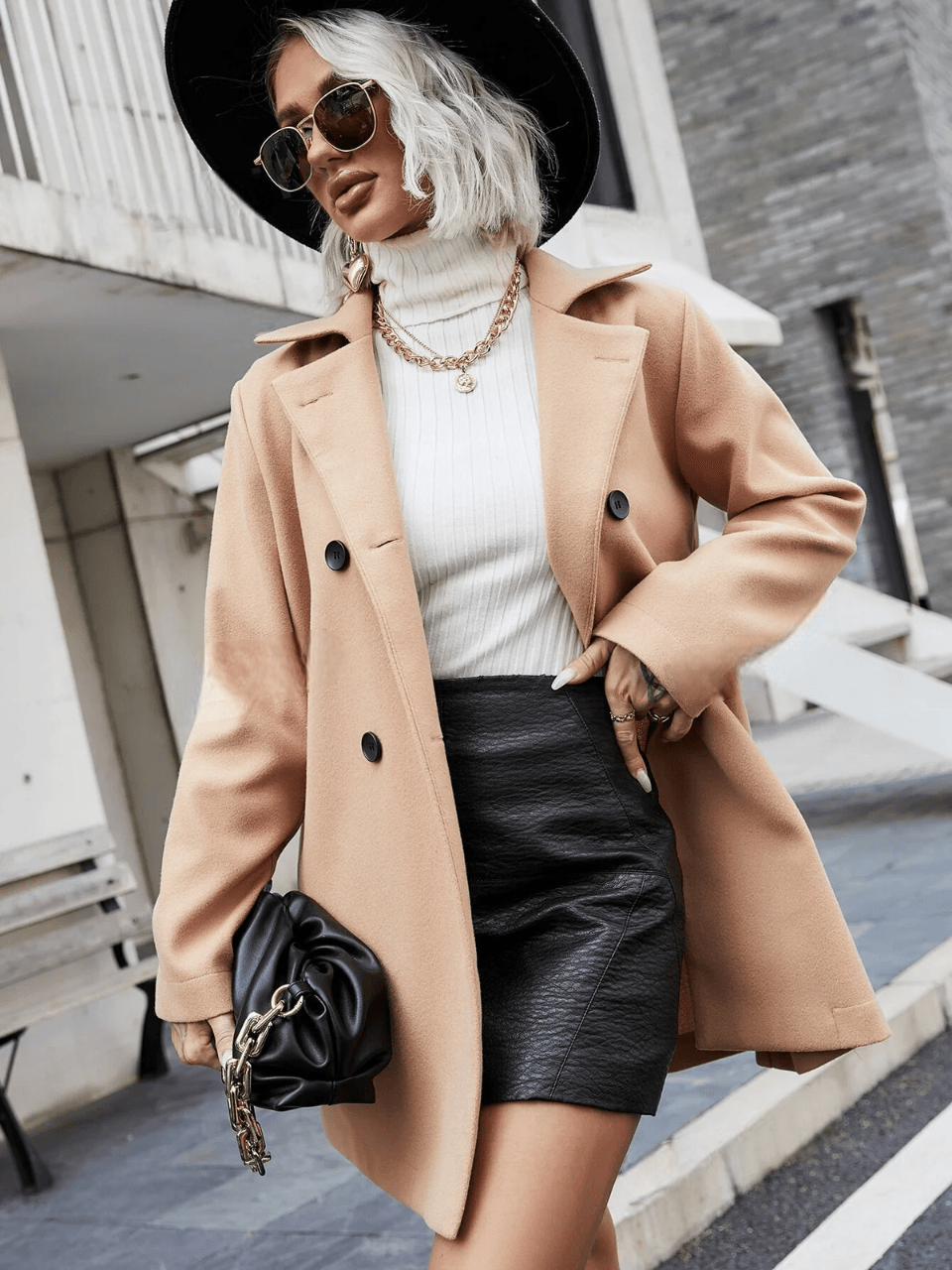 Sobretudos Cris Elegante Com Botão Duplo - Tiffani Moda Feminina