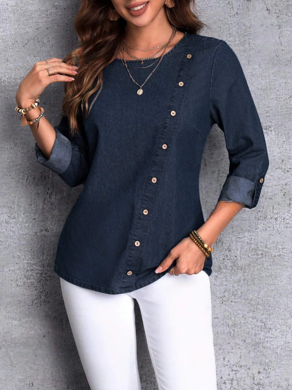 Blusa Jeans Jannine - Tiffani Moda Feminina