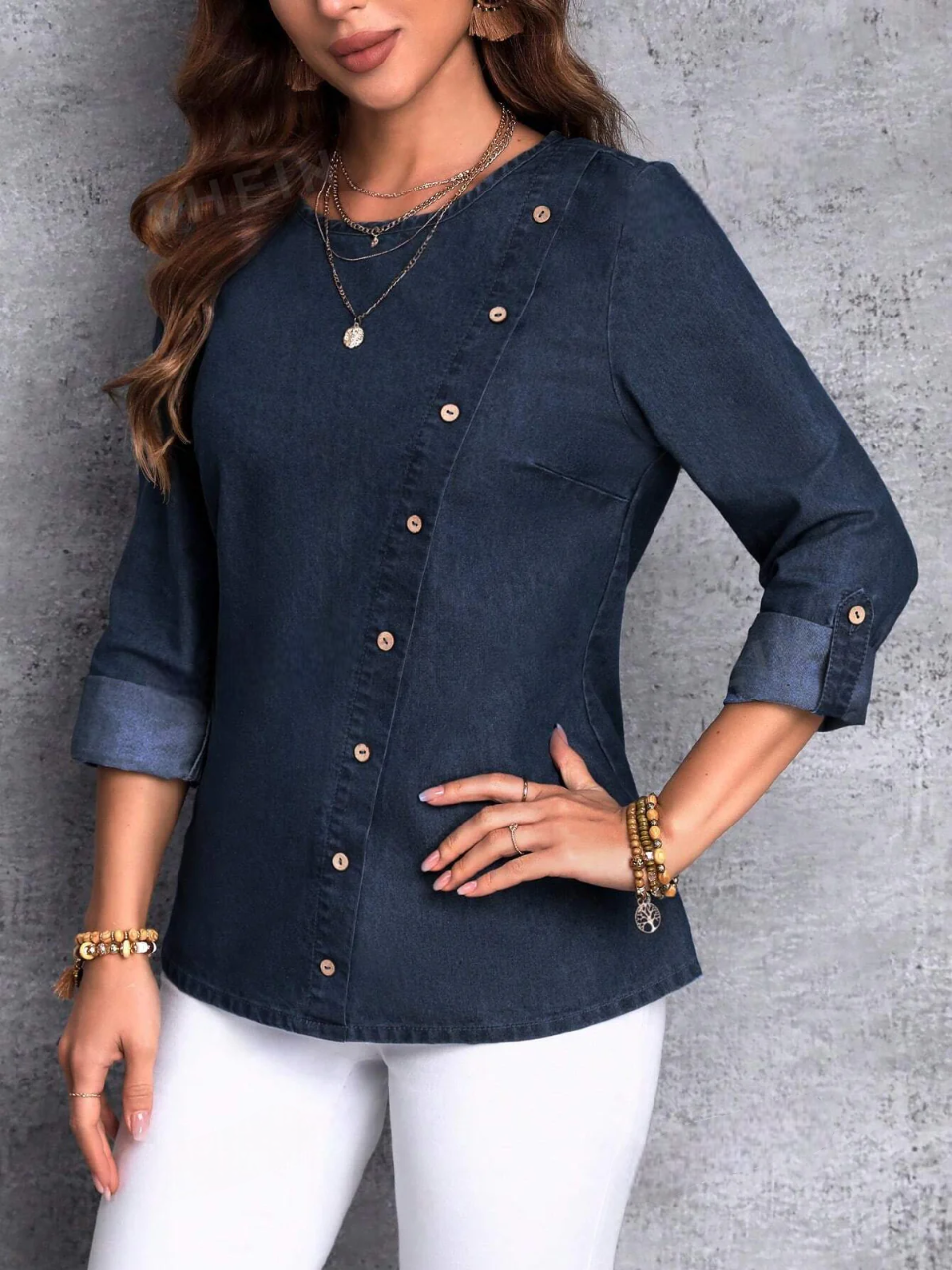 Blusa Jeans Jannine - Tiffani Moda Feminina