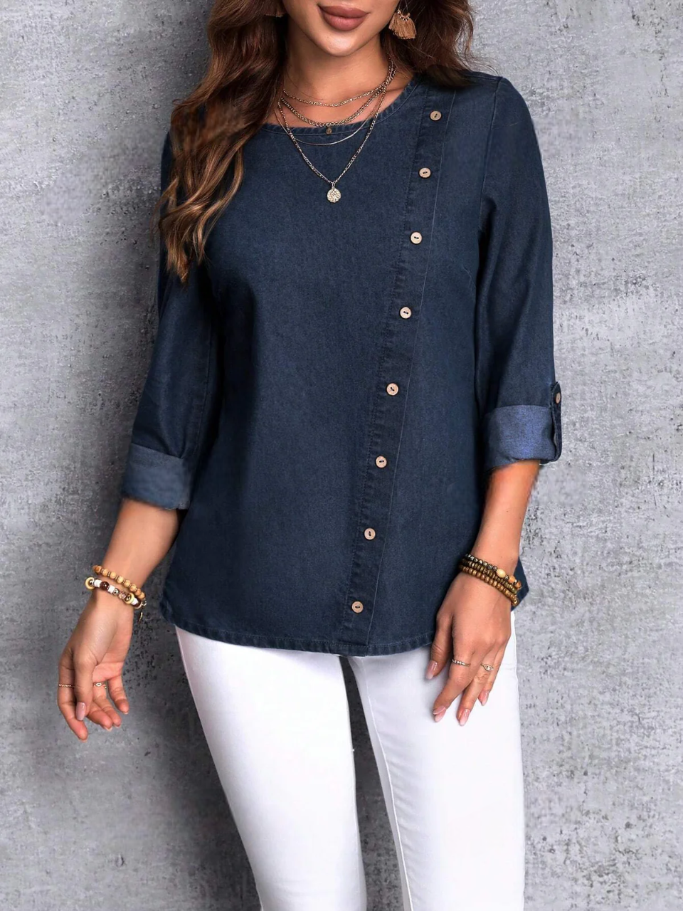 Blusa Jeans Jannine - Tiffani Moda Feminina
