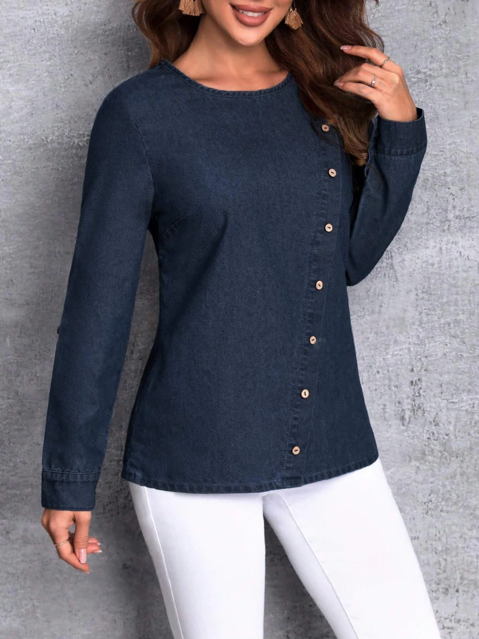 Blusa Jeans Jannine - Tiffani Moda Feminina