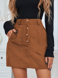 Saia Line De Botões Frontais - Tiffani Moda Feminina