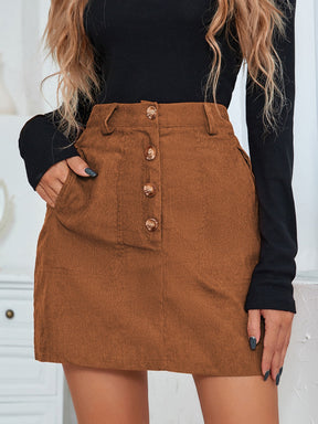 Saia Line De Botões Frontais - Tiffani Moda Feminina