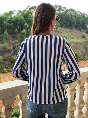 Camisa Amanda Botões na frente Listrado - Tiffani Moda Feminina