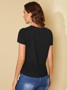 Blusa Pérolas Com manga bufante - Tiffani Moda Feminina