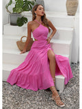 Vestido Maxime Estiloso Vazado com Ombros de Fora - Tiffani Moda Feminina