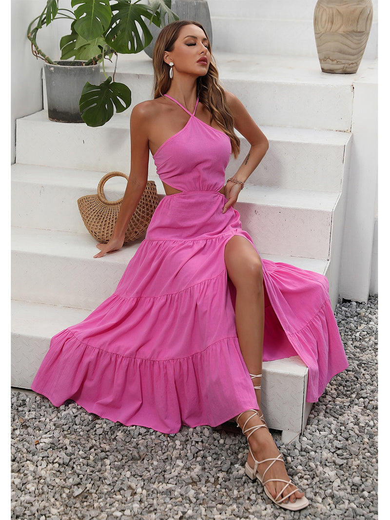Vestido Maxime Estiloso Vazado com Ombros de Fora - Tiffani Moda Feminina