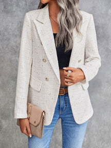 Blazer Julien De Duplo-breasted Com Gola Dobrada - Tiffani Moda Feminina