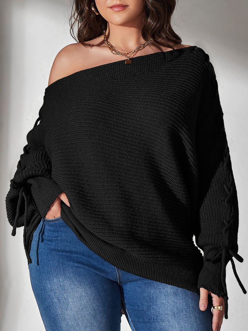 Camisola Fashion ombro Caído Plus Size