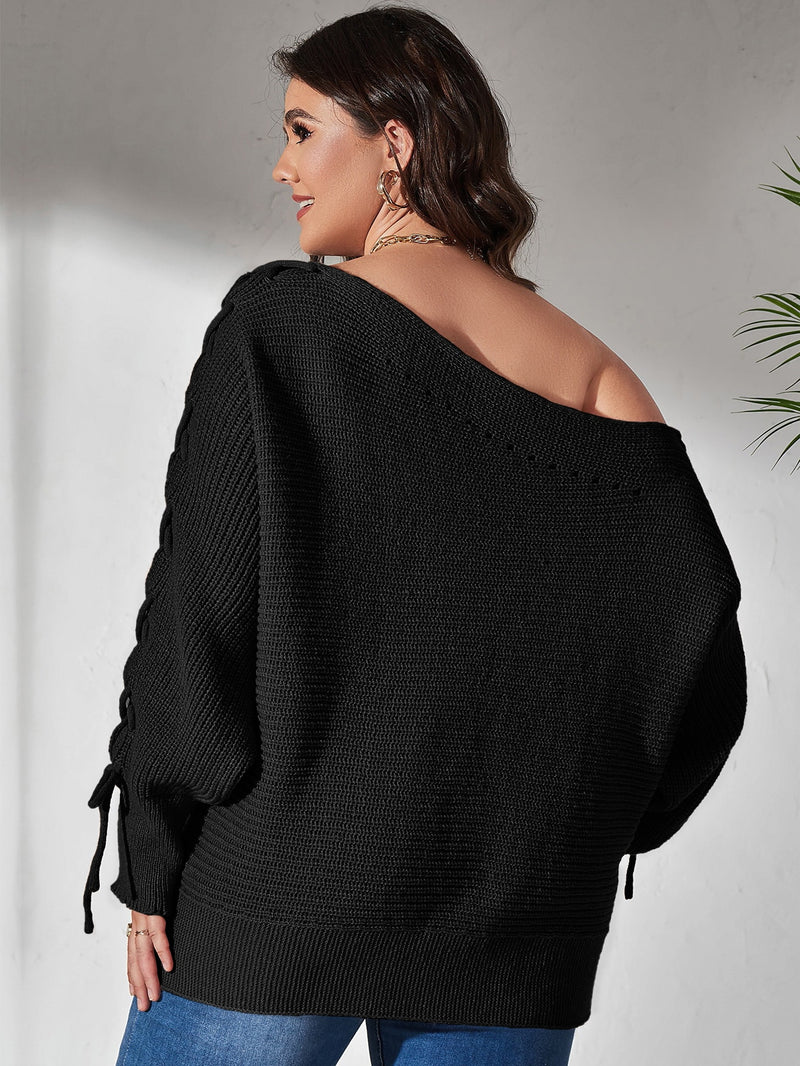 Camisola Fashion ombro Caído Plus Size