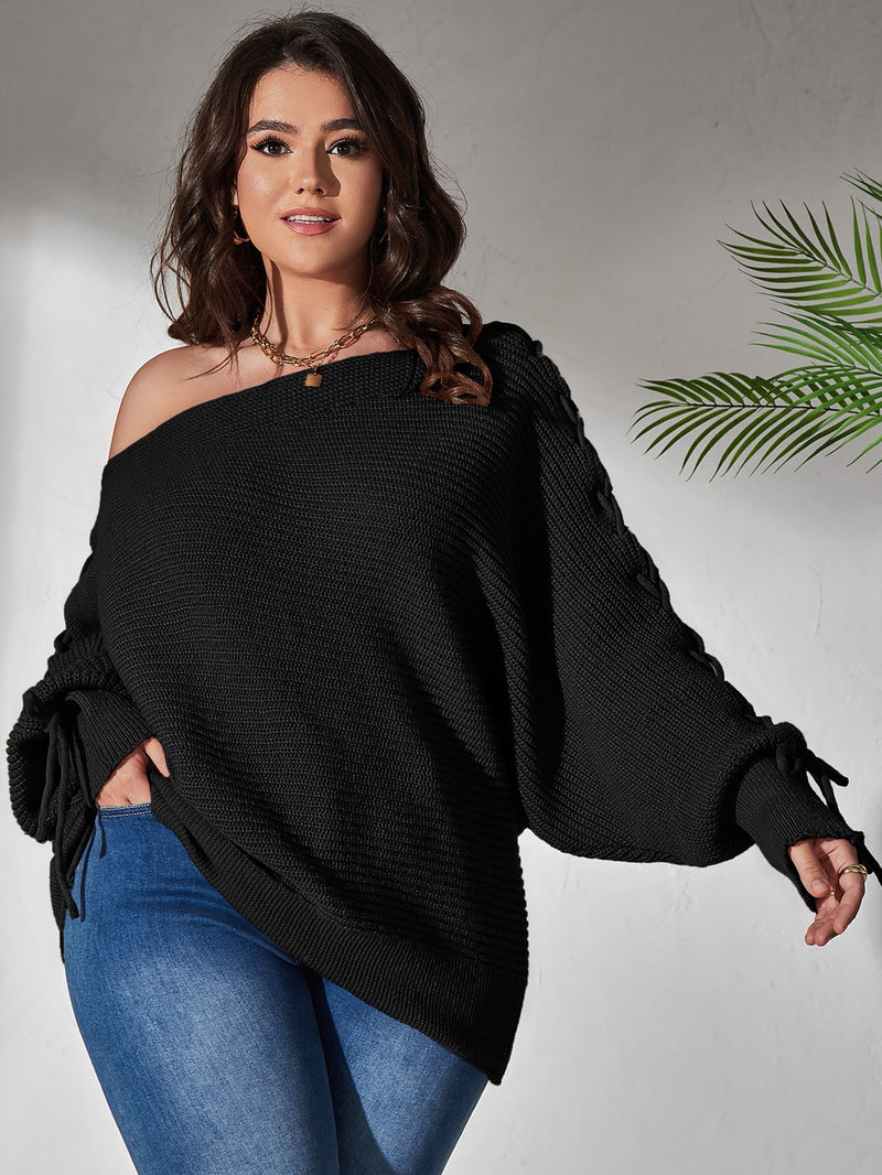 Camisola Fashion ombro Caído Plus Size