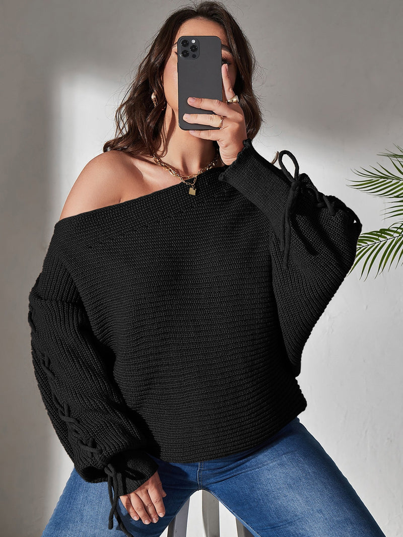 Camisola Fashion ombro Caído Plus Size