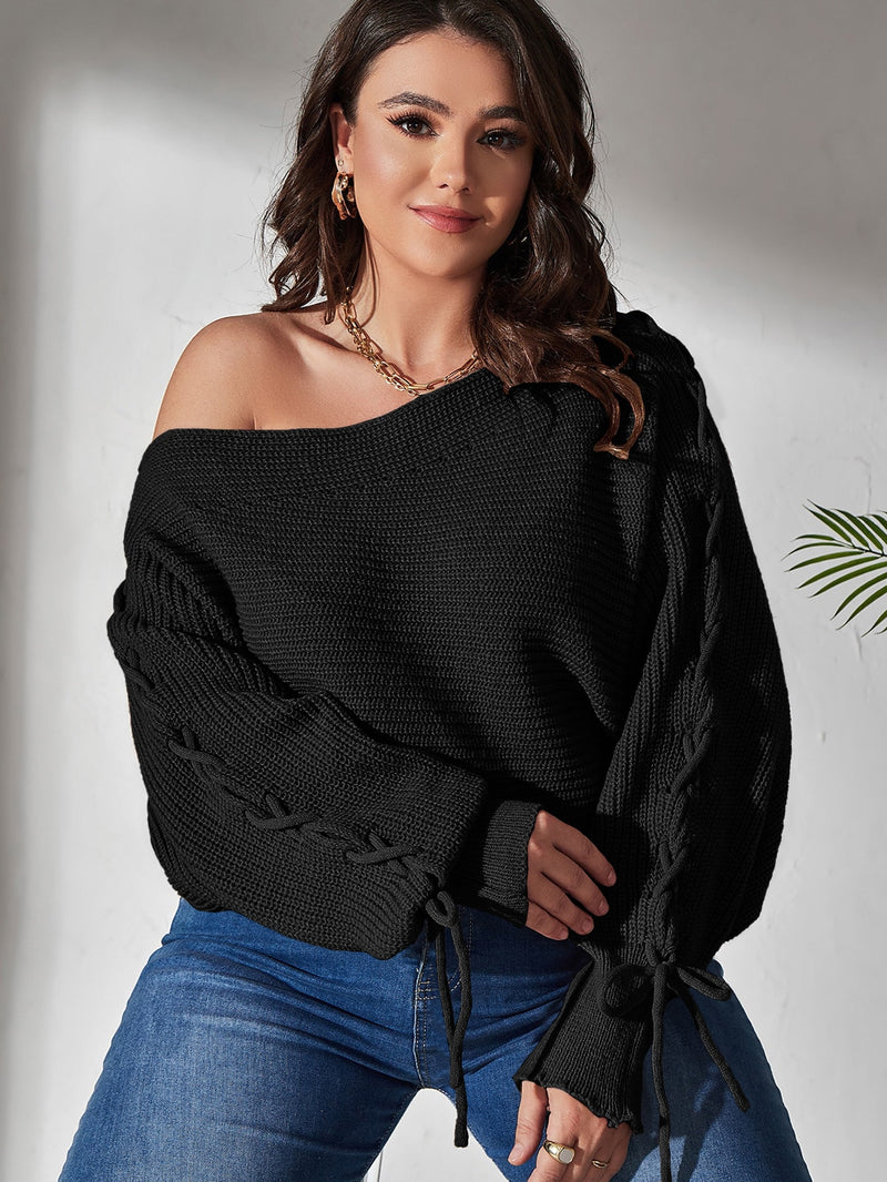 Camisola Fashion ombro Caído Plus Size