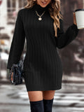 Vestido Suéter Monique De Gola Alta E Ombro Caído