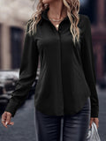 Camisa Merien De Manga Longa De Cor Sólida - Tiffani Moda Feminina