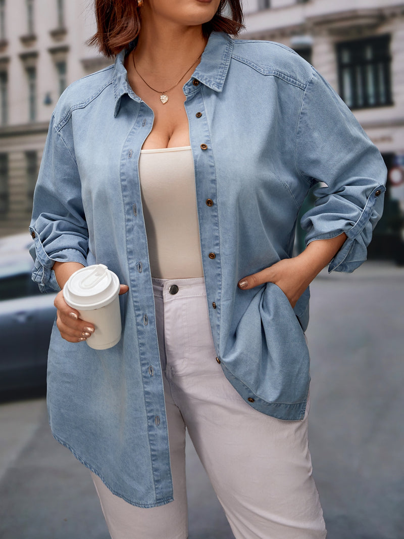 Blusa Jeans Jannine Plus Size