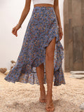 Saia Floral Byan Bainha Assimétrica - Tiffani Moda Feminina