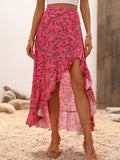Saia Floral Byan Bainha Assimétrica - Tiffani Moda Feminina