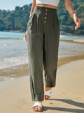 Calça Alfaiataria Francy Plissado Cintura Alta - Tiffani Moda Feminina