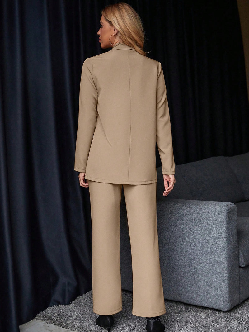 Blazer & calças Larissa com Botão Frontal - Tiffani Moda Feminina