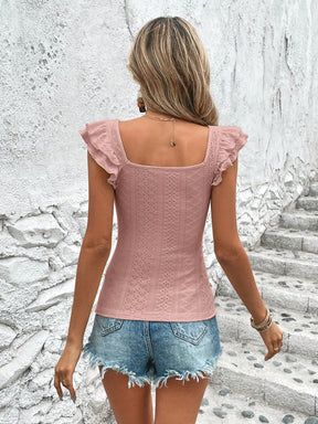 Camiseta Lila Bel Bainha Com Babados - Tiffani Moda Feminina