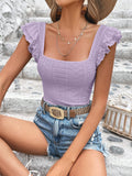 Camiseta Lila Bel Bainha Com Babados - Tiffani Moda Feminina