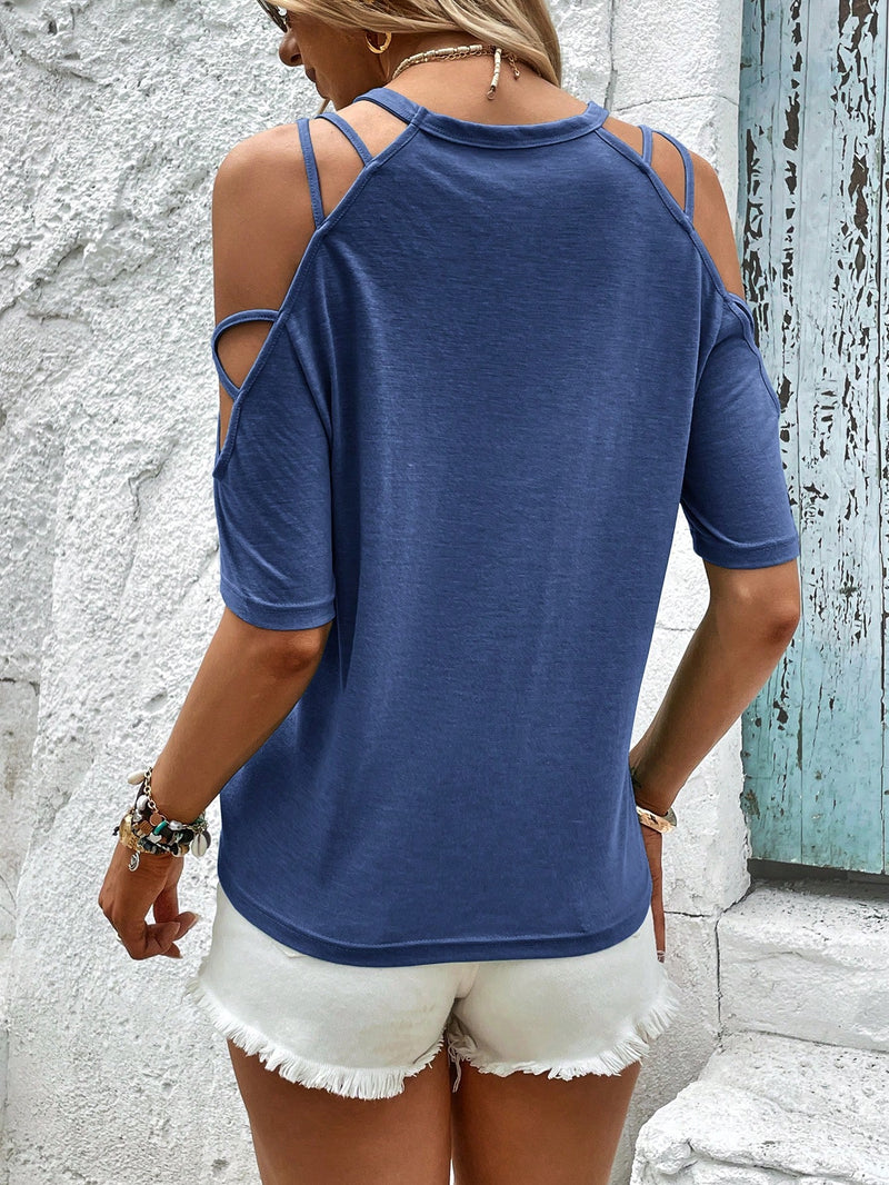 Camiseta Casual Chic De Alça - Tiffani Moda Feminina