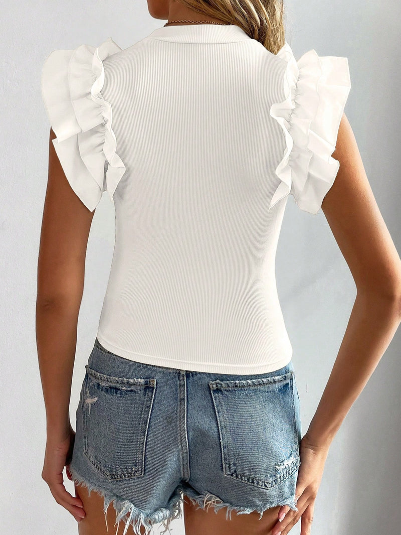 Camiseta Vera Com Babado - Tiffani Moda Feminina