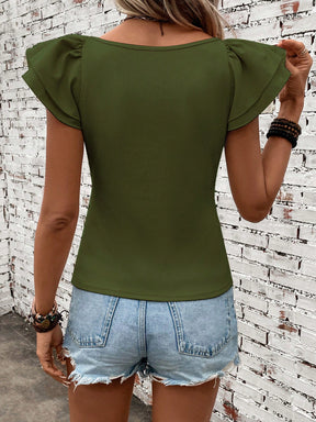 Camiseta Classi Manga De Borboleta - Tiffani Moda Feminina