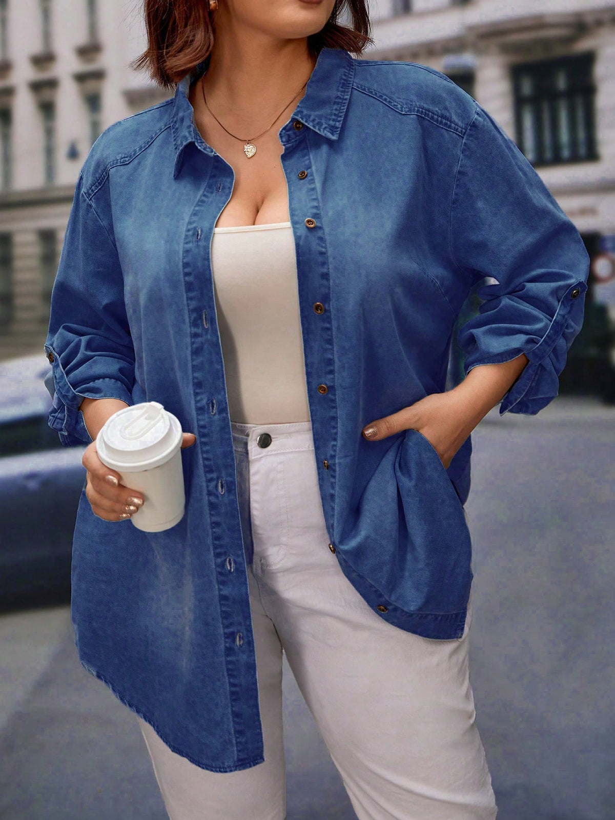 Blusa Jeans Jannine Plus Size