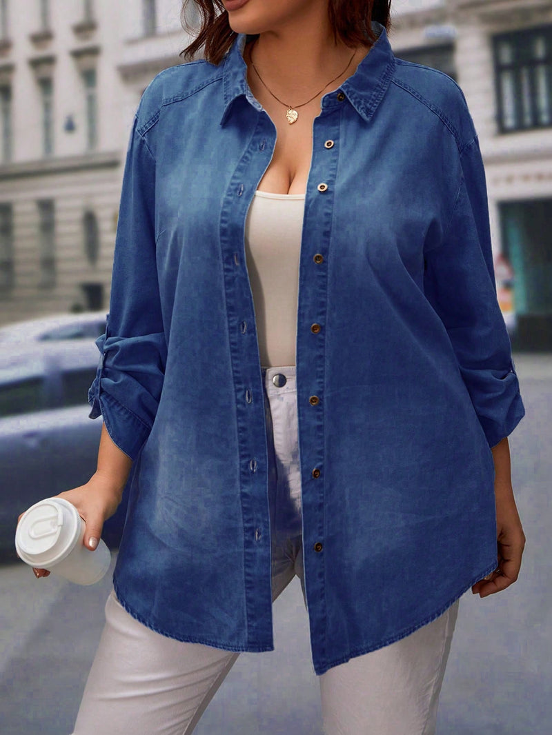 Blusa Jeans Jannine Plus Size