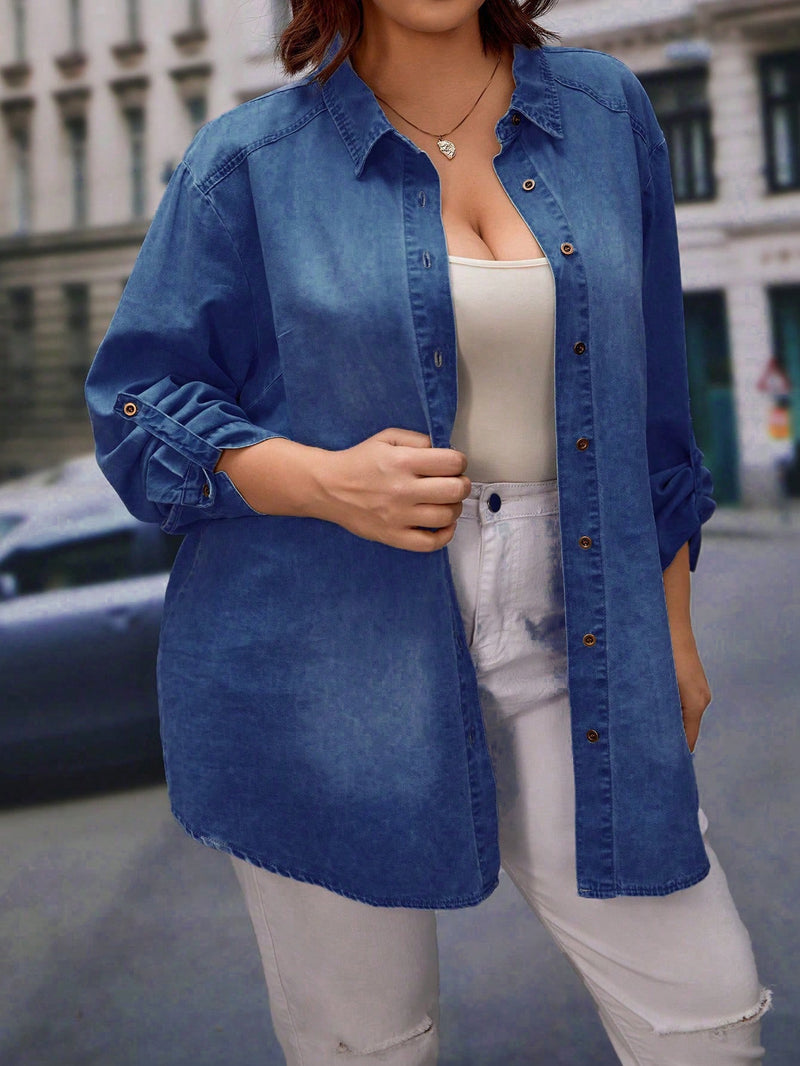 Blusa Jeans Jannine Plus Size