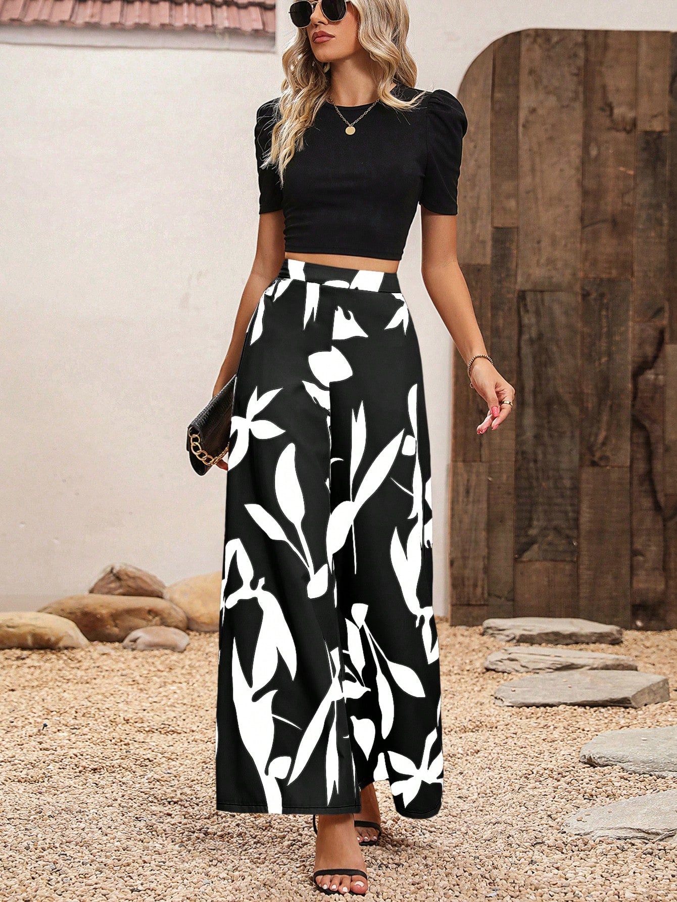 Conjunto Blusa e calça Florlaly - Tiffani Moda Feminina