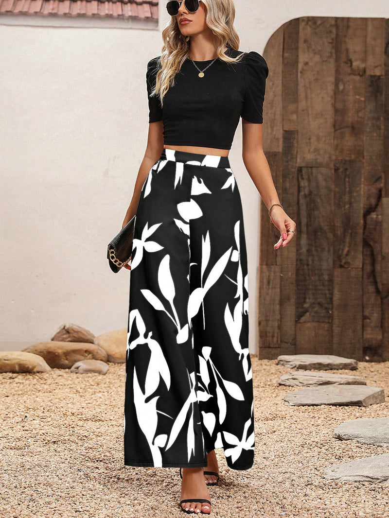 Conjunto Blusa e calça Florlaly - Tiffani Moda Feminina