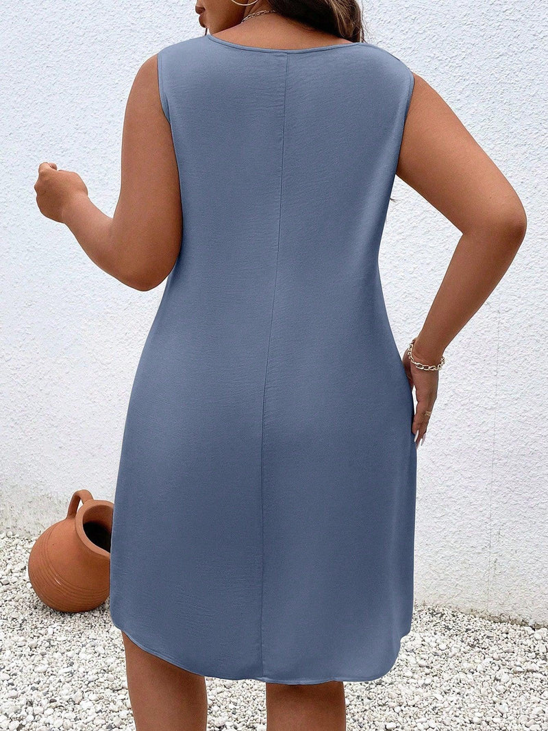 Vestido Myaa Plus Size Gola Assimétrica - Tiffani Moda Feminina
