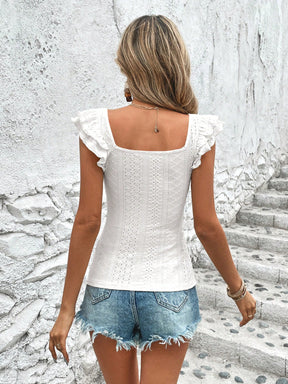 Camiseta Lila Bel Bainha Com Babados - Tiffani Moda Feminina