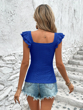 Camiseta Lila Bel Bainha Com Babados - Tiffani Moda Feminina