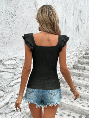 Camiseta Lila Bel Bainha Com Babados - Tiffani Moda Feminina