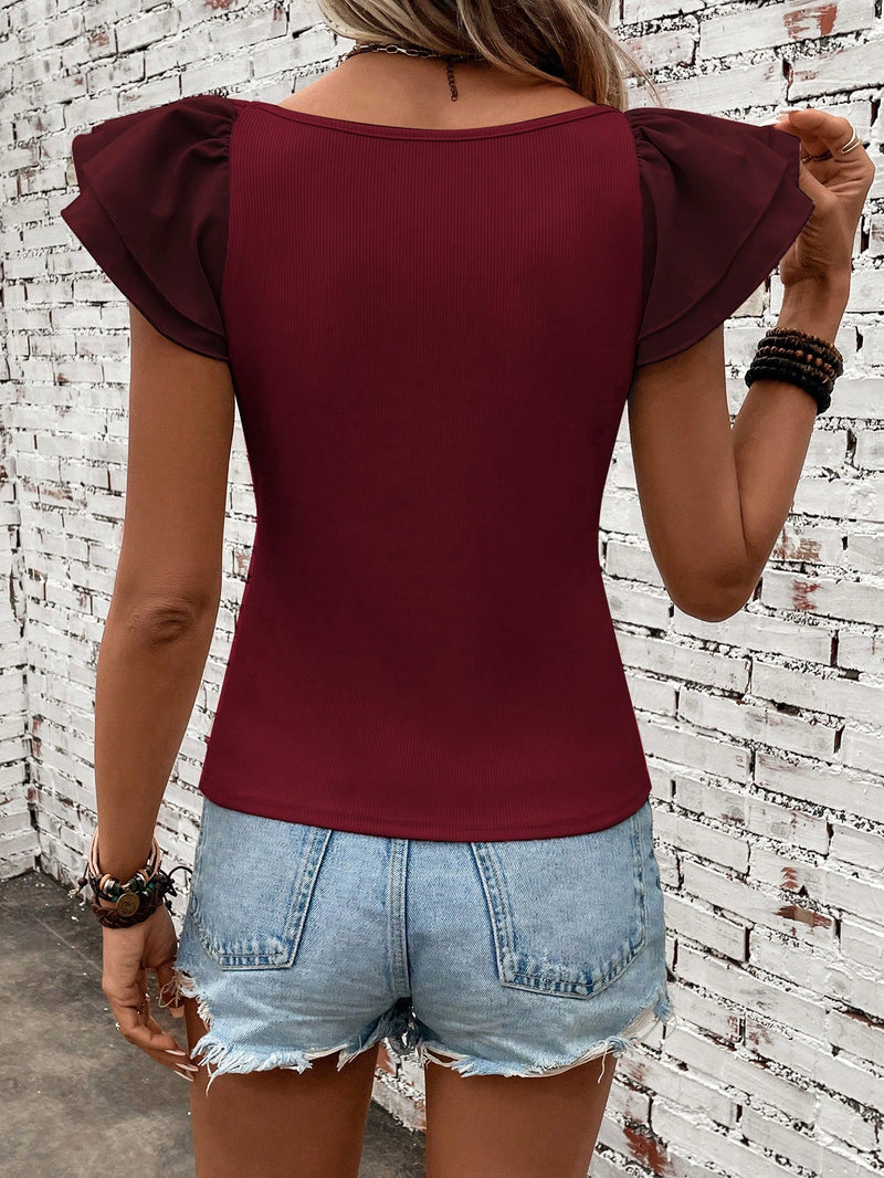 Camiseta Classi Manga De Borboleta - Tiffani Moda Feminina